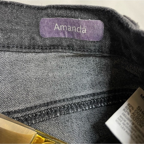 Gloria Vanderbilt size 10 short black paisley Amanda straight leg jeans - Picture 7 of 8